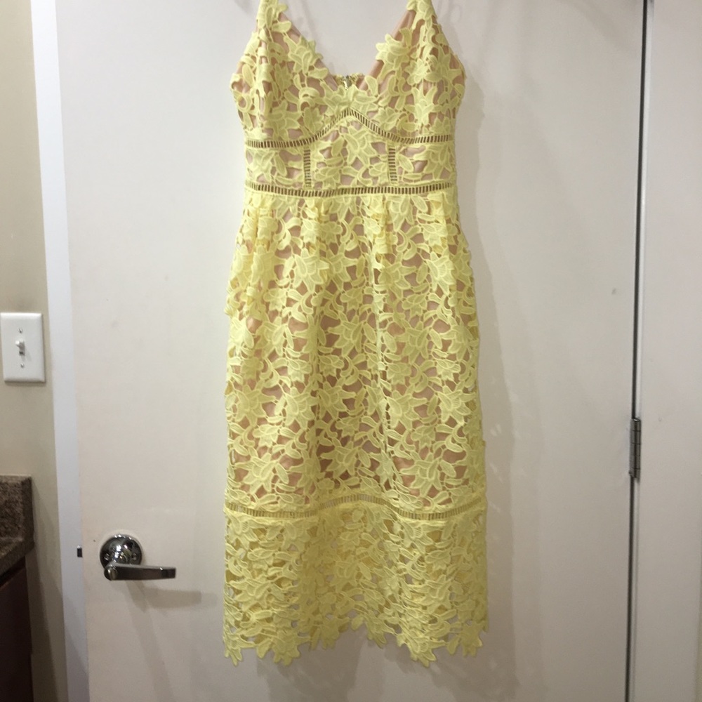 Yellow Lace Dress Guess